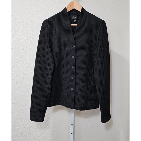 Eileen Fisher Jackets & Blazers - EILEEN FISHER Women's Textured Waffle Knit Black Button Blazer sz M